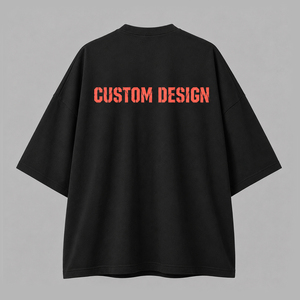 T-shirts personnalisés pour hommes et femmes, t-shirts unis, streetwear, t-shirts oversize à col rond côtelé, t-shirts en coton lourd - Product Image 2