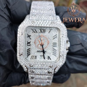 Most Selling Luxury High Quality Stainless Steel Mechanical <b>Watch</b> Moissanite Diamonds Glass Dial Analog Men Hip Hop Style 41mm - Product Image 6