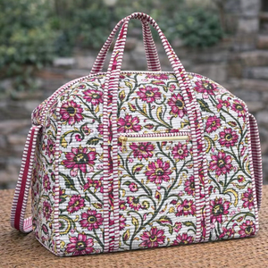 กระเป๋าผ้าฝ้ายสไตล์โบฮีเมียนแบบขายส่ง กระเป๋าสะพายไหล่แบบมีซิป ขนาดสั่งทำได้ กระเป๋าสำหรับเดินทางค้างคืน ซักได้ ใช้สำหรับเดินทางและออกกำลังกาย - Product Image 1