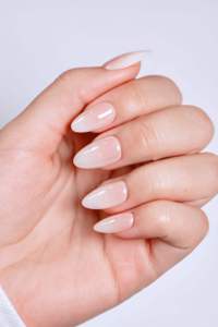 Uñas Postizas de Lujo Marca Helios, Estilo Almendrado de Longitud Media, Color Blanco Perla, 24 Piezas, Diseño con Estampado Dorado, Reutilizables, Uñas Postizas de ABS - Product Image 6