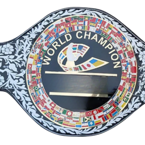 Ceinture de championnat de lutte de qualité supérieure, design floral noir et blanc, ceintures de championnat personnalisées plaquées or, haute qualité - Product Image 5