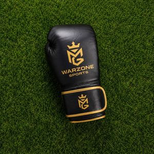 Gants de boxe en cuir Warzone Sports, à doigts entiers, fermeture à lacets, noir et bleu marine, pour adultes, pour l'extérieur - Product Image 3