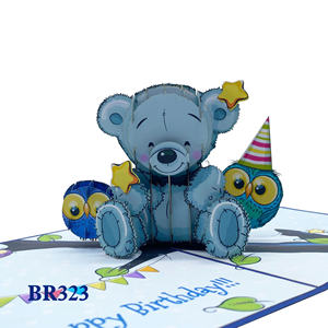 Carte pop-up Joyeux Anniversaire Ours en Peluche Style Amour Impression Offset Art Papier Fait Main Design Personnalisé Vietnam Hanoï Meilleure Vente - Product Image 4