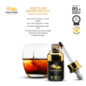 Gotas de Shilajit Dorado 40ml, para Concentración Mental, Resistencia al Estrés, Alto Rendimiento y Mentes Apasionadas - Product Image 3