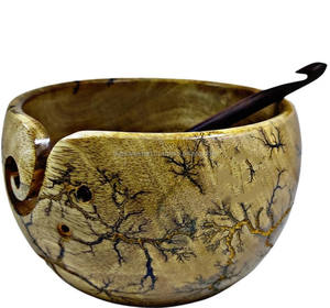 Bol en fil de bois de conception ronde simple faite à la main pour tricoter à la main 3mm d'épaisseur exporté d'Inde par Humran - Product Image 6