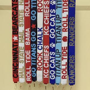 KC Chiefs Embroidered Glass Beads Handmade Customizable Color & Logo Purse Strap-CRYSTAL <b>CRAFT</b> Brand - Product Image 4