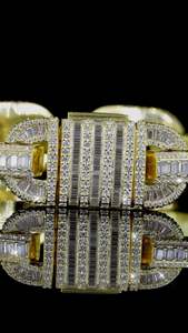 Custom 16mm Lab Grown Mariner <b>Bracelet</b> 925 <b>Silver</b> Baguette Diamond Iced Out Hip Hop Cuban Style Yellow Gold Factory Supply - Product Image 6