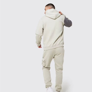 Nouvel ensemble de survêtement pour homme en molleton 100 % coton, coupe oversize, avec sweat à capuche et pantalon de jogging, respirant, pour usage quotidien - Product Image 3