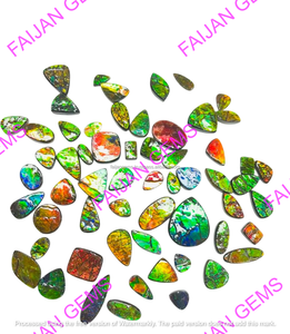 GEMAS FAIJAN Más Vendidas, 100% Ammolita Natural, Cabujón de Piedra Preciosa Suelta, Tamaños/Formas Personalizables para Joyería - Product Image 2