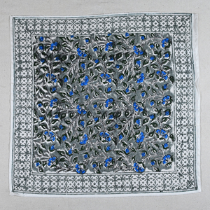 The FABRIA Hand Drawn Floral Print Cotton Square Bandana Soft Breathable Casual <b>Head</b> Scarf Handmade <b>Wrap</b> - Product Image 4