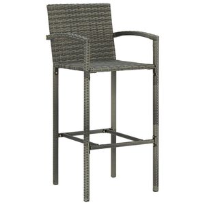 Conjunto de Bar para Jardín Mediano, Ratán PE Gris con Acero con Recubrimiento en Polvo, Conjuntos de Bar Duraderos y Elegantes - Product Image 4