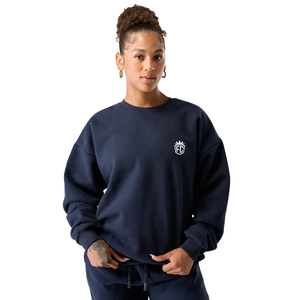Women’s Oversized <b>Crewneck</b> Sweatshirt Soft Fleece Pullover With Relaxed Fit For Casual Wear Lounging And Travel Comfort Apparels - Product Image 1