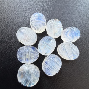 Pierres de lune arc-en-ciel blanches naturelles TFH, taillées pour la création de bijoux, forme ovale 12x10 MM, possibilité de créer plusieurs tailles. - Product Image 6