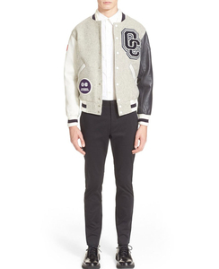Dernier style – Blouson universitaire en mélange de laine pour homme avec patch brodé – Style preppy – Veste d'automne pour homme - Product Image 3