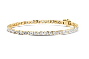 Magnificent 9K Rose Gold Lab Grown Diamond Round Cut Line <b>Bracelet</b> 3.04 CTW - Product Image 2