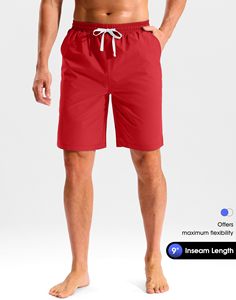 Men's Lightweight Swim Shorts Trunks Quick Dry Breathable <b>Board</b> Beach Zipper Pockets 9 Inch Inseam Beach Bathing Suit Swimwear - Product Image 2