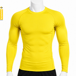 SAMAVIA Unisex Rash Guard Gym Fitness <b>Compression</b> Top Breathable Stretch Spandex/Polyester Full Sleeve OEM ODM Manufacturer - Product Image 1
