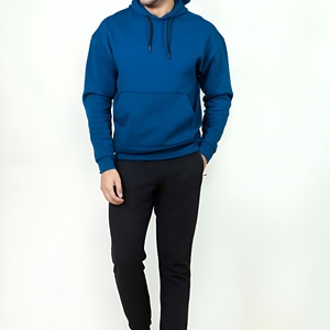 เสื้อฮู้ดผู้ชายพรีเมียม ผ้าฟลีซ ระบายอากาศได้ดี สวมใส่สบายทุกวัน พร้อมฮู้ดปรับได้และกระเป๋าจิงโจ้ ลายเรียบ มีหลายขนาด - Product Image 2