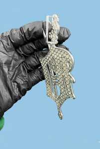Pendentif Hip Hop personnalisé avec logo ou nom, en argent 925, Moissanite taille brillant VVS1, certifié luxe, passe le testeur de diamant - Product Image 6