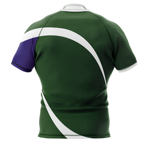 Camiseta de Rugby Sublimada Personalizada para Hombre, Color Verde, Morado y Blanco, Ropa Deportiva, Uniforme de Equipo, Camiseta Deportiva, Camiseta de Rugby - Product Image 4