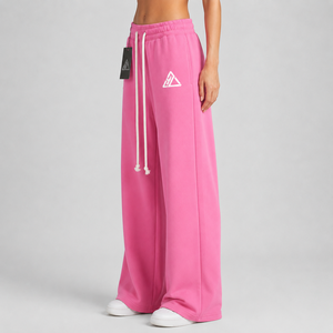 2026 New Arrived Casual Wear Long <b>Drawstrings</b> Elastic Waist Flare Sweatpants Wide Bottom Breathable Solid Color <b>Trousers</b> - Product Image 4