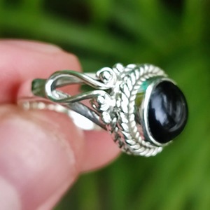 925 Sterling Silver <b>Black</b> Onyx Bezel Setting Statement Boho <b>Ring</b> for Unisex Birthstone Engagement Wedding & Everyday Wear - Product Image 2