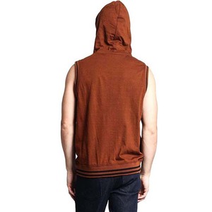 Sudadera con Capucha y Cierre de Cremallera sin Mangas para Hombre, Color Sólido, Felpa Francesa, Corte Informal, para Otoño - Product Image 3