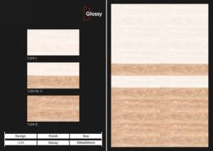 กระเบื้องบุผนังเซรามิกเคลือบเงาหรูหรา ขนาด 300x600 มม. (12x24 นิ้ว)  โซลูชั่นการตกแต่งผนังภายในอย่างมีสไตล์สำหรับห้องน้ำสมัยใหม่ - Product Image 2