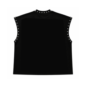 เสื้อกล้ามพิมพ์ลายโลโก้หัวกะโหลกสีดำ ผ้าฝ้าย 100% 300 GSM เจอร์ซีย์ แขนกุด สไตล์วินเทจ สตรีทแวร์ ยูนิเซ็กส์ - Product Image 2