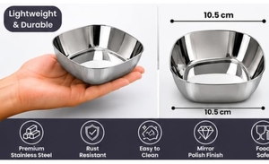 Bol de service alimentaire en acier inoxydable de haute qualité, vaisselle en métal poli pour hôtel, restaurant, cuisine commerciale - Product Image 2