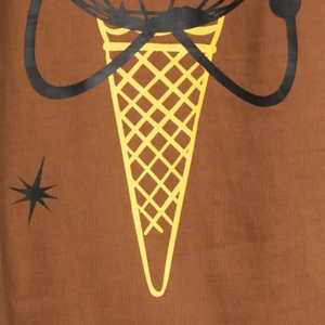 T-shirt à manches courtes marron pour homme avec imprimé de dessin animé de crème glacée, coupe classique, col rond, style décontracté, fabrication directe du Pakistan. - Product Image 4