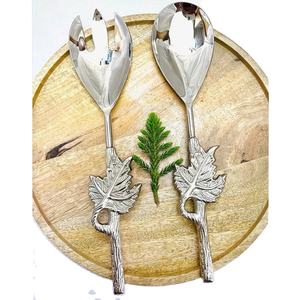 Premium Home Dining Stainless Steel Salad Server Set, Handmade Silver Finishing Metal Serving Utensils for Everyday & Hotels Use - Product Image 1