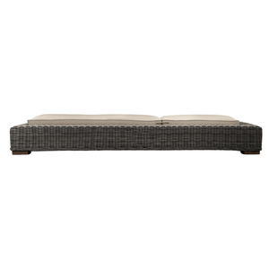Chaise longue ergonomique d'extérieur avec dossier réglable en teck et rotin tressé, coussin durable, idéale pour l'ameublement extérieur des hôtels - Product Image 4