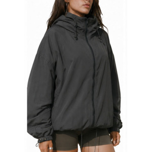 Women’s Oversized Hooded Windbreaker <b>Jacket</b> | Lightweight <b>Zip</b>-<b>Up</b> Sports <b>Jacket</b> | Elastic Hem Casual Outdoor <b>Jacket</b> | OEM ODM Cus - Product Image 1