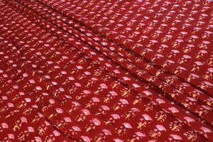 Red Hand Block Printed Cotton <b>Fabric</b> by Yard Small Buti Indian Print Handmade Soft Cotton Textile - Product Image 3