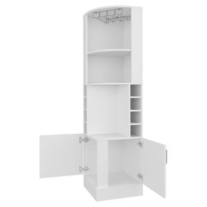 Mobile Bar Angolare Bianco con Portabottiglie e Portabicchieri per Uso Domestico o Commerciale - Product Image 4