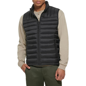 Black Puffer Vest <b>Padded</b> Gilet Stand Collar Sleeveless Jacket Winter Bodywarmer Daily Casual Puffy Waistcoat - Product Image 1