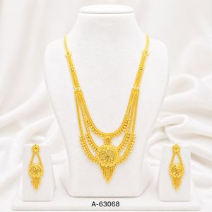 MOLL JEWELLERS Indian Traditional Gold Plated Bridal <b>Necklace</b> <b>Set</b> with Zircon Earrings Heavy Designer <b>Set</b> A-63068 - Product Image 1