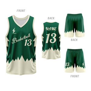 Conjunto de Uniforme de Baloncesto Personalizado, Naranja y Blanco, Impresión Sublimada, Cuello en V, Sin Mangas, Malla Transpirable, 100% Poliéster, Unisex, Adulto, Deportivo - Product Image 2