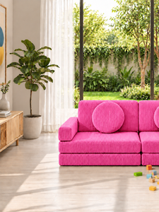 Sofá Modular Moderno para Niños en Color Rosa de Emerald Sofa, Sofá de Juego para Apartamento, Tela Premium Personalizada, Muebles Ecológicos para Niños - Product Image 3