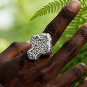 Custom Gold Plated 925 Sterling <b>Silver</b> VVS Moissanite Cross <b>Ring</b> Iced Out Hip Hop Statement <b>Ring</b> for <b>Men</b> Luxury Jewelry 25gm - Product Image 2