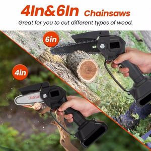 3 1 Cordless Electric 21V 1500mAh Hand Model Pole <b>Saw</b> Mini Chainsaw Grass Trimmer Kit Adjustable Length 4in for Wood Application - Product Image 4