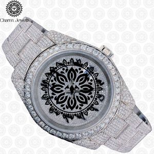Charm_Jewells Women's Luxury Stainless Steel <b>Watch</b> 40mm Round Analog Quartz Sapphire Crystal Dial Folding Clasp Luminous - Product Image 4
