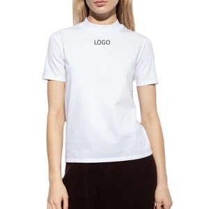 เสื้อยืดคอวีแขนสั้นทรงปกติสำหรับผู้หญิง ตัดเย็บพอดีตัว ลายเรียบ ผ้าฝ้าย 100% เป็นมิตรกับสิ่งแวดล้อม ใส่ได้ทุกฤดู - Product Image 4