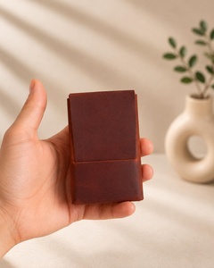Genuine Leather Custom Logo <b>Card</b> <b>Holder</b> Minimalist RFID Credit <b>Card</b> Case Slim Pocket Business <b>Card</b> <b>Wallet</b> LCH-0167 - Product Image 1