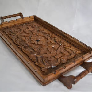 Ensemble de plateaux en bois de noyer, plateau de table basse rectangulaire moderne et accessoires de vaisselle de cuisine en bois - Product Image 1