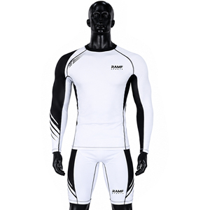 Custom Printed Logo Unisex Rash Guard Polyester/Nylon Low Price <b>Compression</b> MMA Rash Guards - Product Image 1