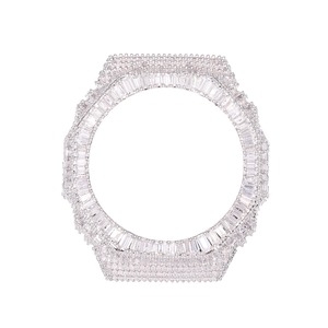 Boîtier de montre de luxe personnalisé en moissanite et diamant, pavé intégral, laiton plaqué or, argent VVS, accessoires de bijouterie - Product Image 1