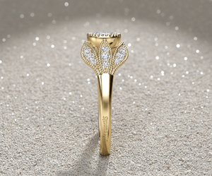 Anillo de Compromiso Vintage con Diamante Cultivado en Laboratorio, Oro de 14K, Corte Redondo, Anillo de Novia con Diamantes en Vástago Dividido, Fabricante de Joyería Personalizada - Product Image 5