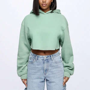 Conjunto Deportivo de 2 Piezas para Mujer, Primavera 2025, OEM, Personalizado, Top Corto y Sudadera con Capucha Oversize - Product Image 2